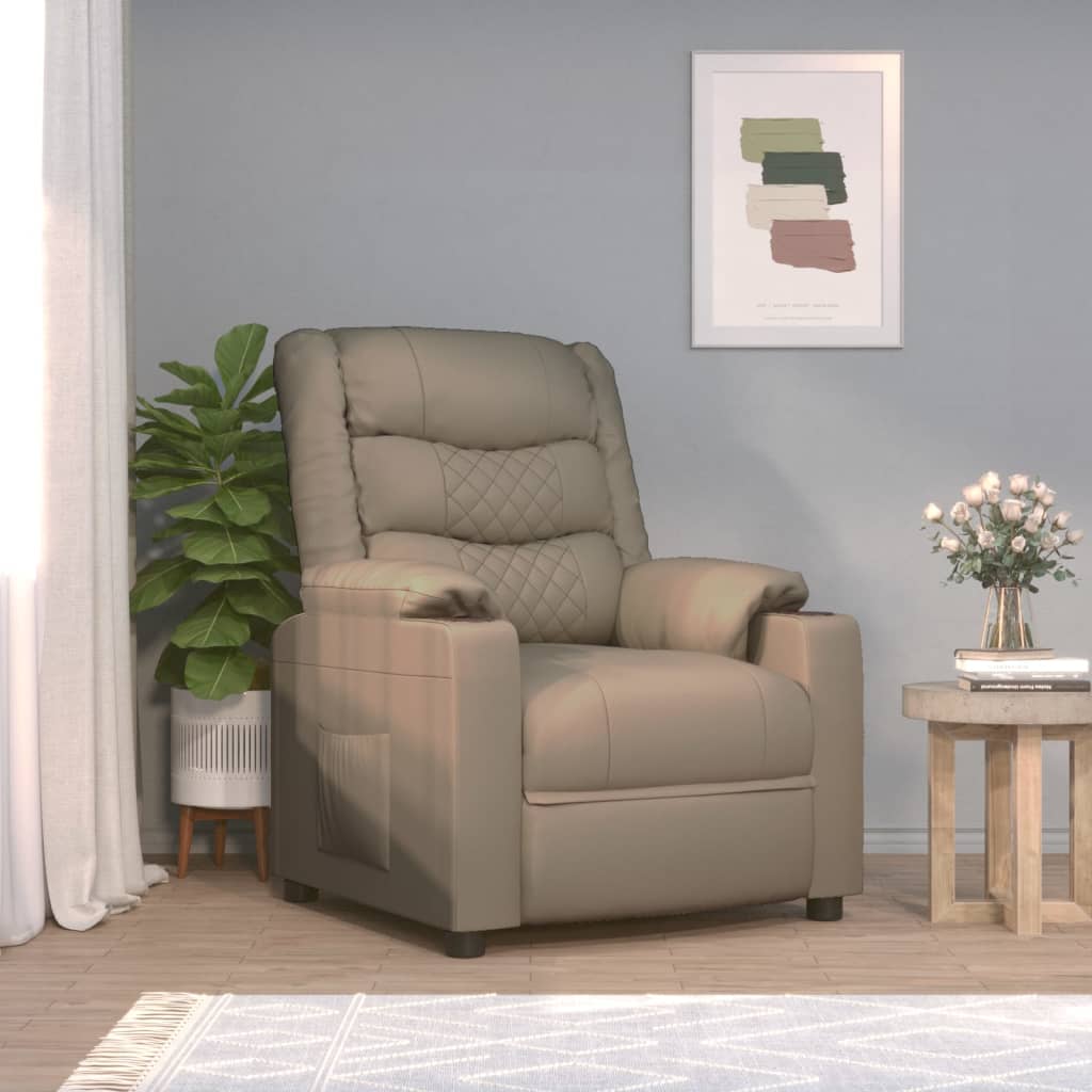 Fauteuil verstelbaar kunstleer cappuccinokleurig is nu te koop bij PeponiXL, paradijselijk wonen!