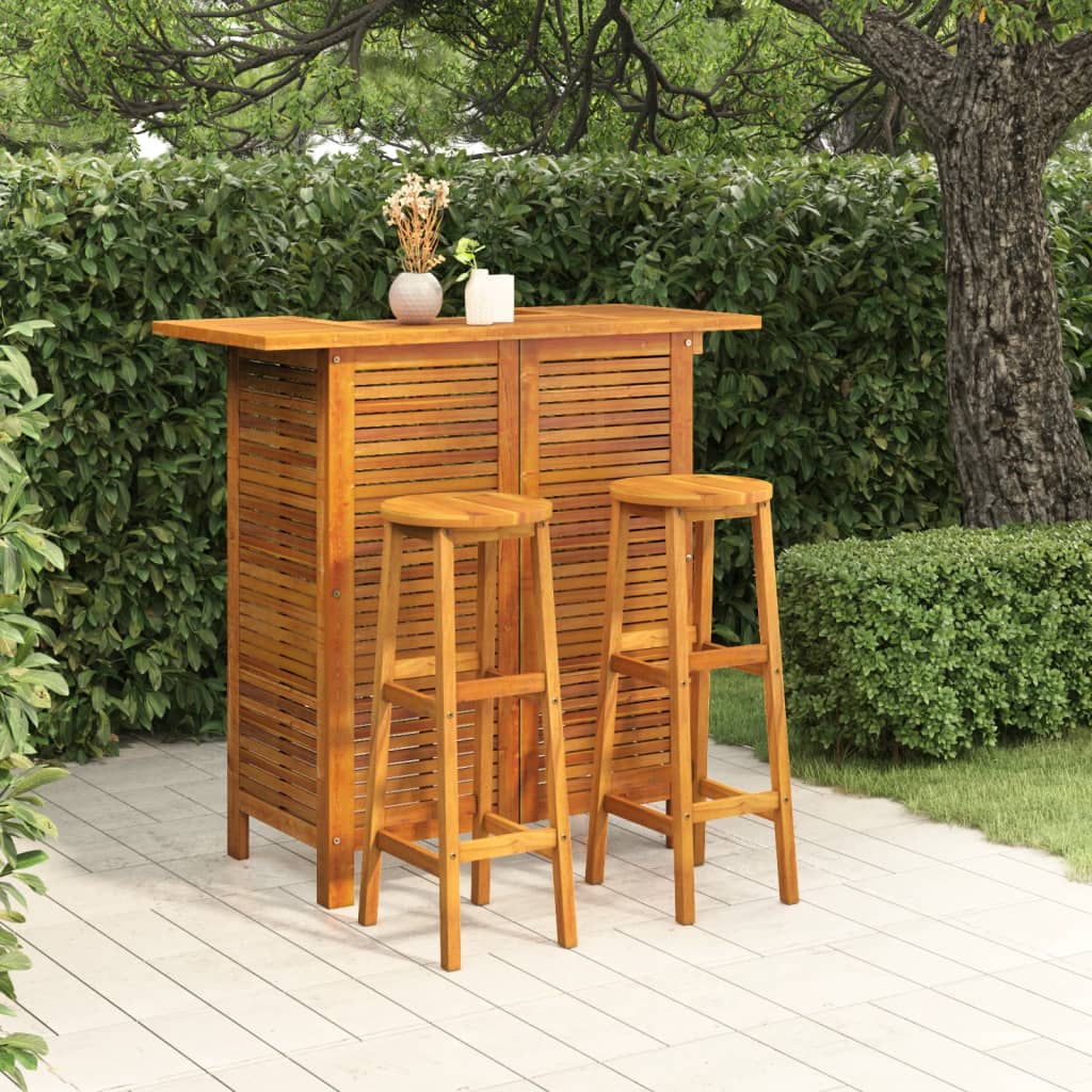 3-delige Tuinbarset massief acaciahout is nu te koop bij PeponiXL, paradijselijk wonen!
