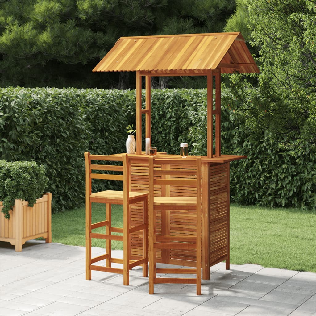 3-delige Tuinbarset massief acaciahout is nu te koop bij PeponiXL, paradijselijk wonen!