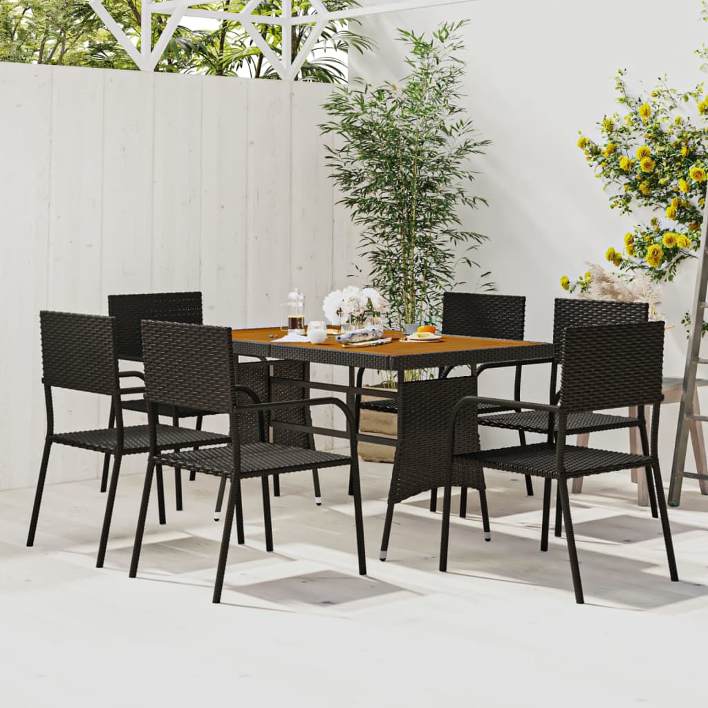 7-delige Tuinset poly rattan zwart is nu te koop bij PeponiXL, paradijselijk wonen!