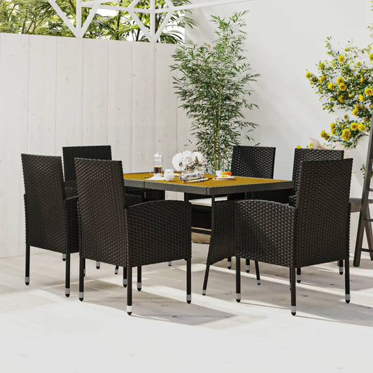 7-delige Tuinset poly rattan zwart is nu te koop bij PeponiXL, paradijselijk wonen!