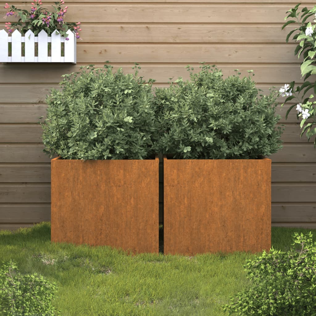 Plantenbakken 2 st 42x40x39 cm cortenstaal is nu te koop bij PeponiXL, paradijselijk wonen!