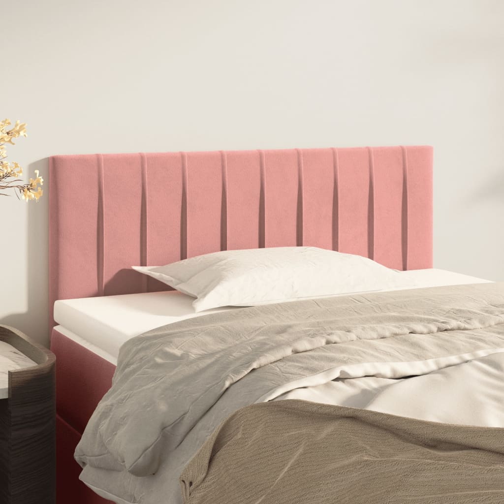Hoofdbord 100x5x78/88 cm fluweel roze is nu te koop bij PeponiXL, paradijselijk wonen!