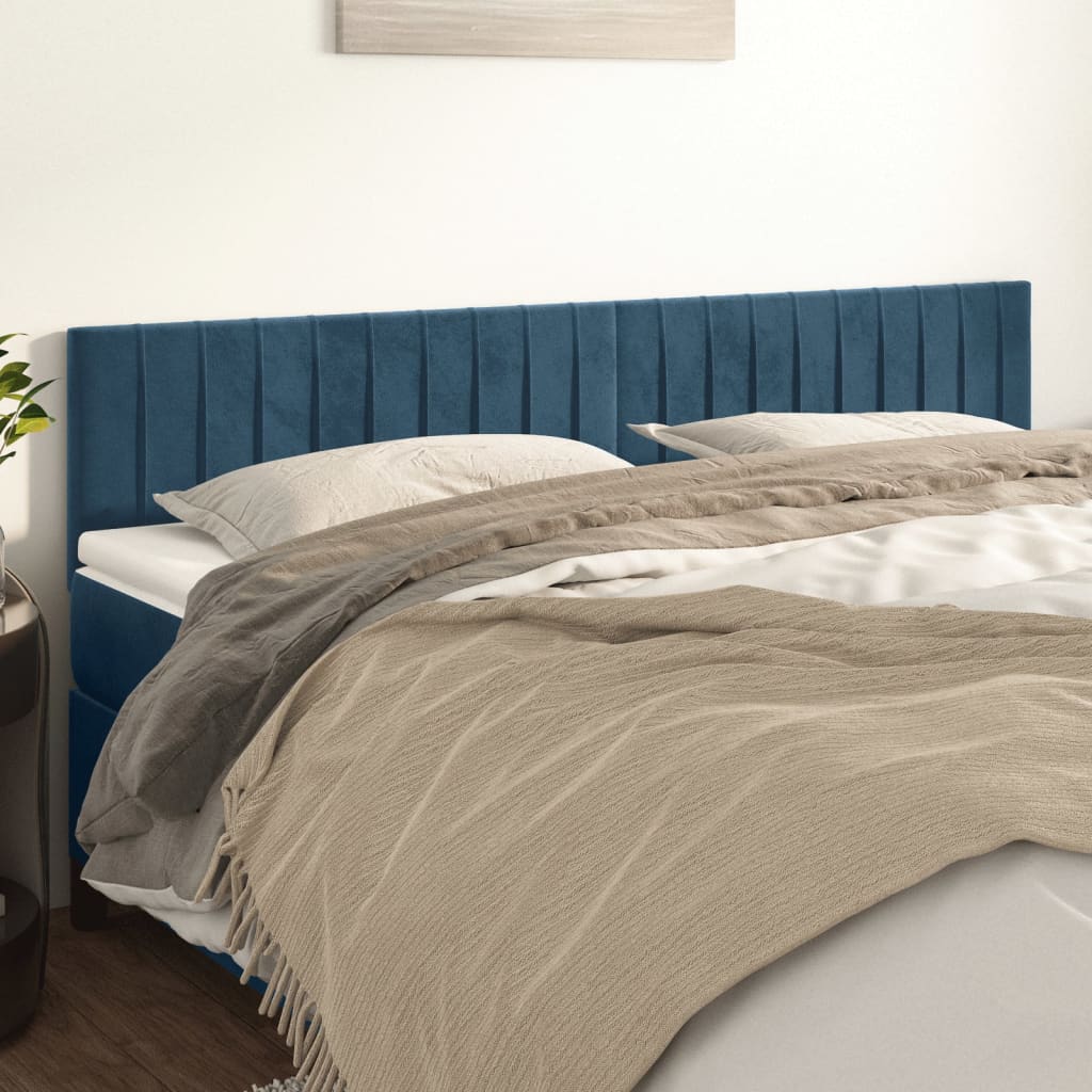 Hoofdborden 200x5x78/88 cm fluweel donkerblauw is nu te koop bij PeponiXL, paradijselijk wonen!