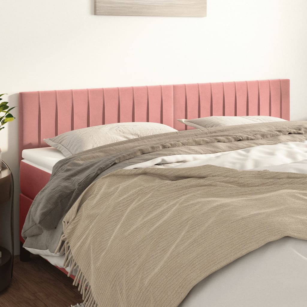 Hoofdborden 200x5x78/88 cm fluweel roze is nu te koop bij PeponiXL, paradijselijk wonen!