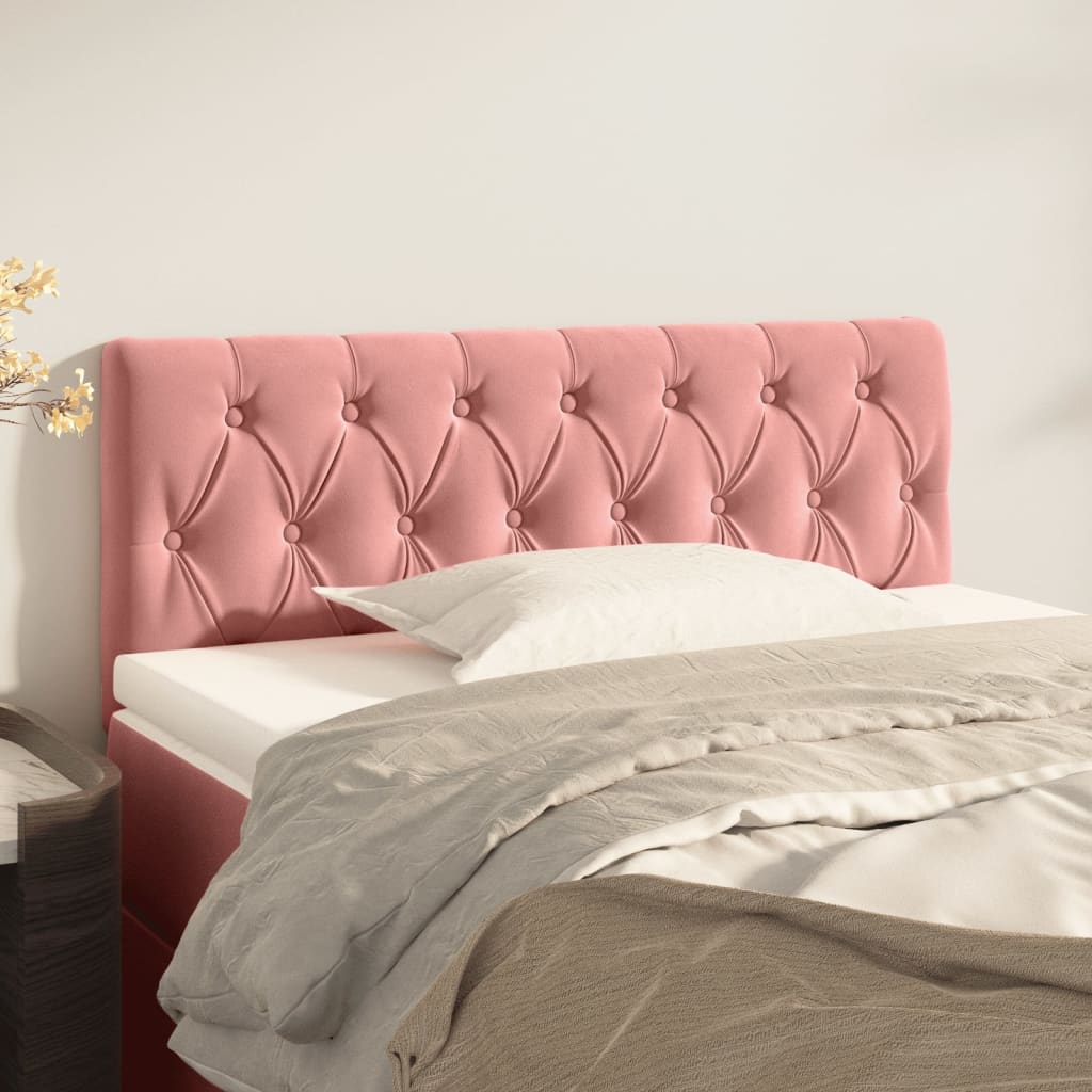 Hoofdbord 90x7x78/88 cm fluweel roze is nu te koop bij PeponiXL, paradijselijk wonen!