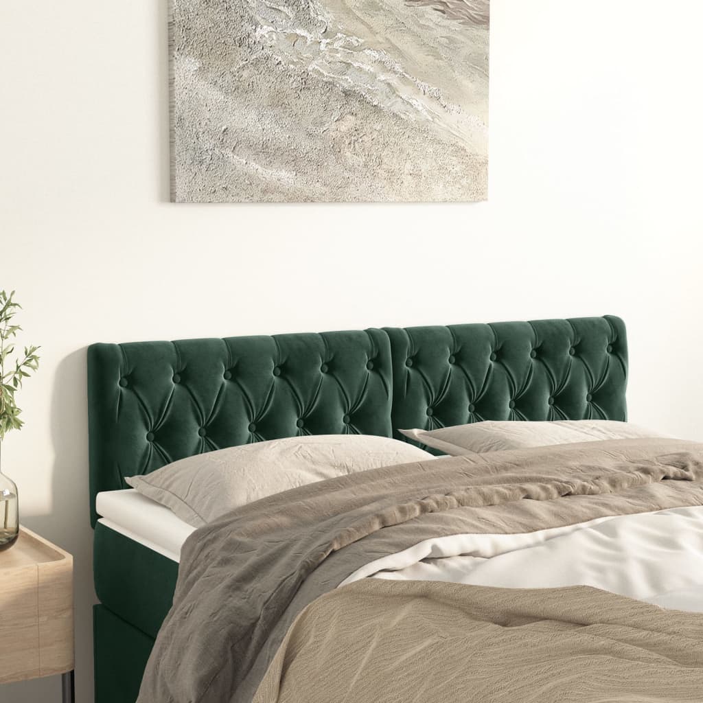 Hoofdborden 160x7x78/88 cm fluweel donkergroen is nu te koop bij PeponiXL, paradijselijk wonen!