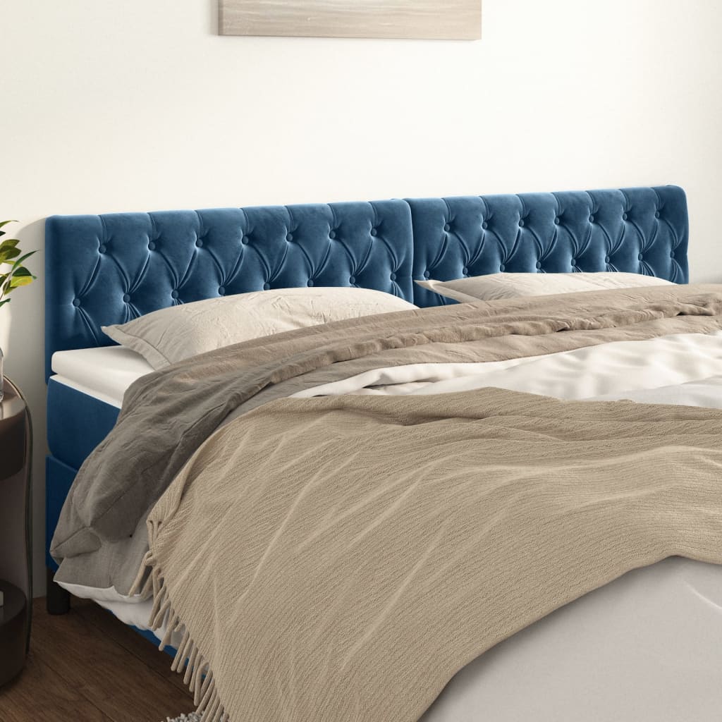 Hoofdborden 200x7x78/88 cm fluweel donkerblauw is nu te koop bij PeponiXL, paradijselijk wonen!