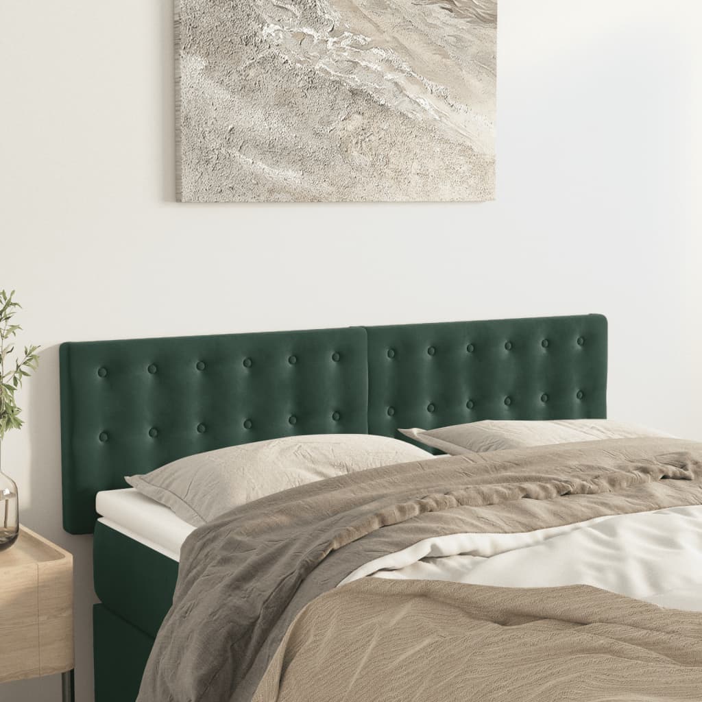 Hoofdborden 144x5x78/88 cm fluweel donkergroen is nu te koop bij PeponiXL, paradijselijk wonen!