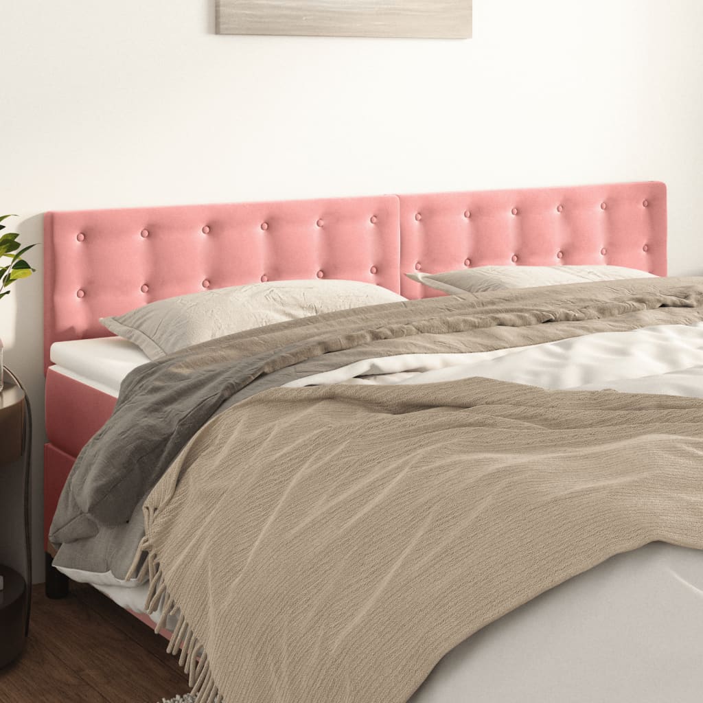 Hoofdborden 160x5x78/88 cm fluweel roze is nu te koop bij PeponiXL, paradijselijk wonen!