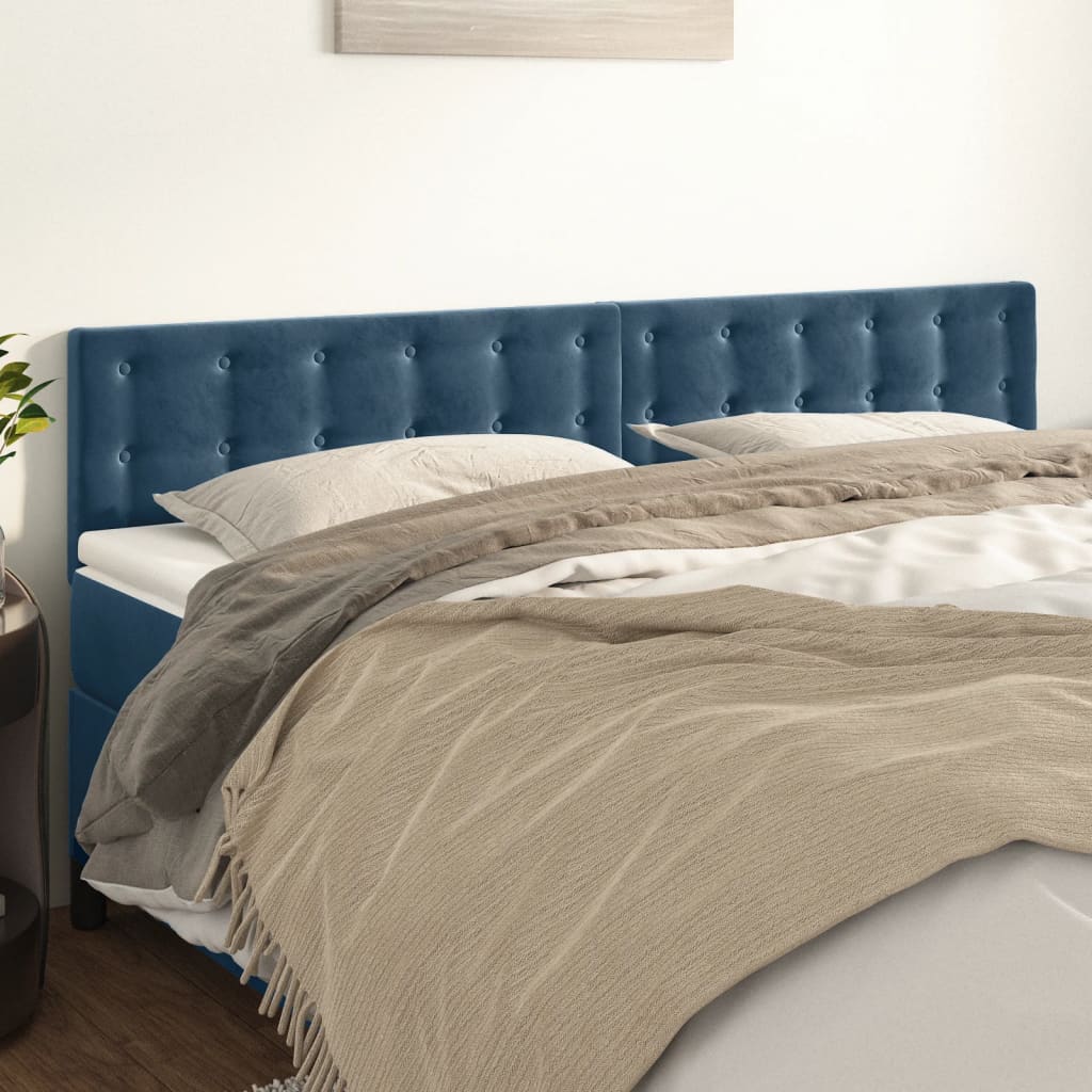 Hoofdborden 180x5x78/88 cm fluweel donkerblauw is nu te koop bij PeponiXL, paradijselijk wonen!