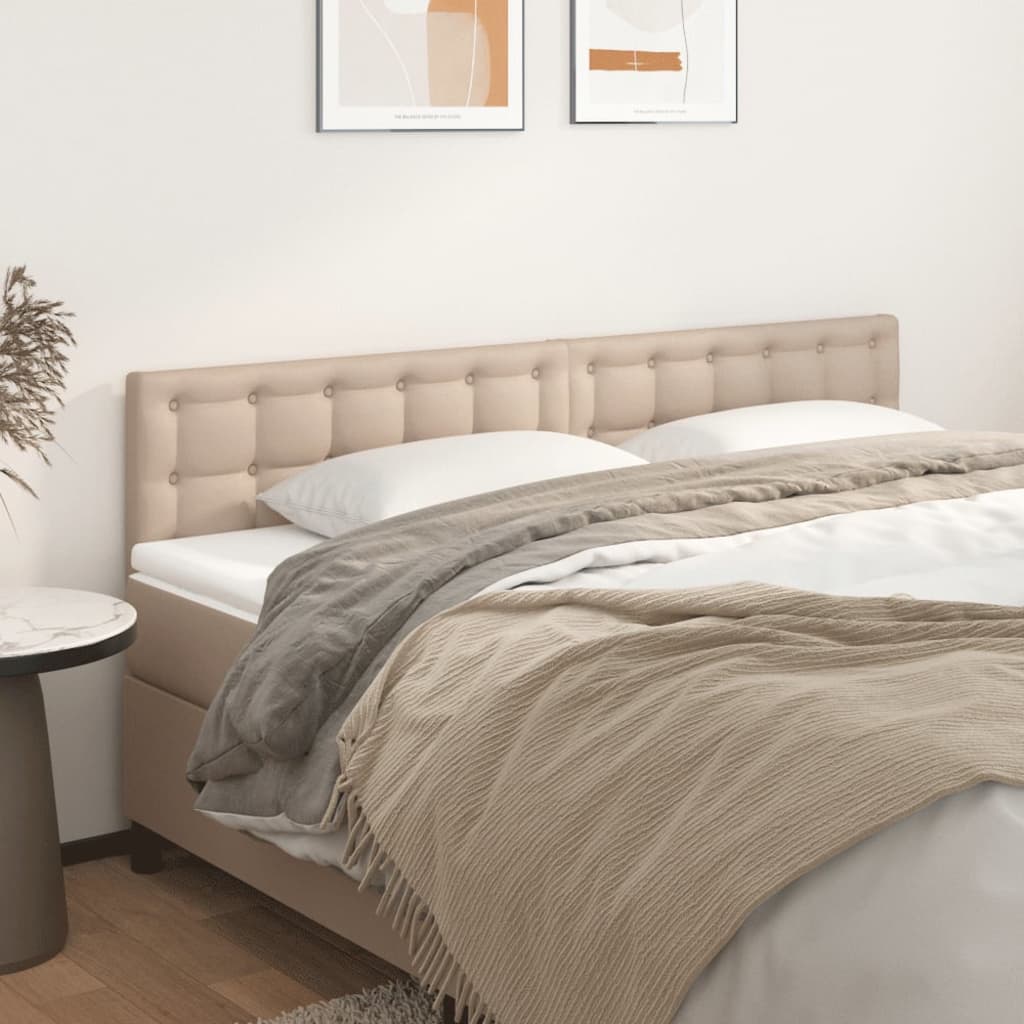 Hoofdborden 200x5x78/88 cm kunstleer cappuccinokleurig is nu te koop bij PeponiXL, paradijselijk wonen!