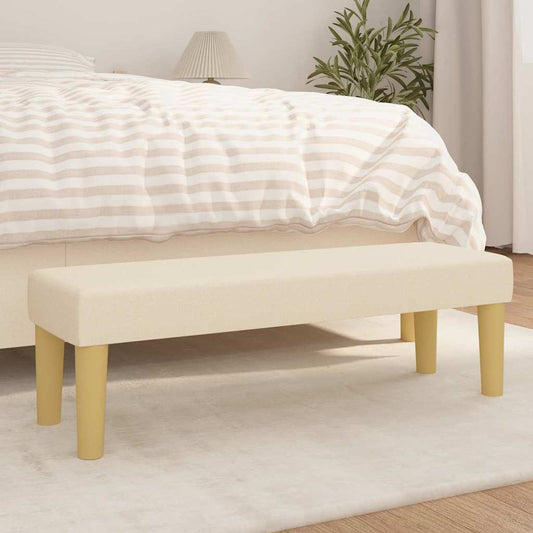 Bankje 100x30x30 cm stof crèmekleurig is nu te koop bij PeponiXL, paradijselijk wonen!