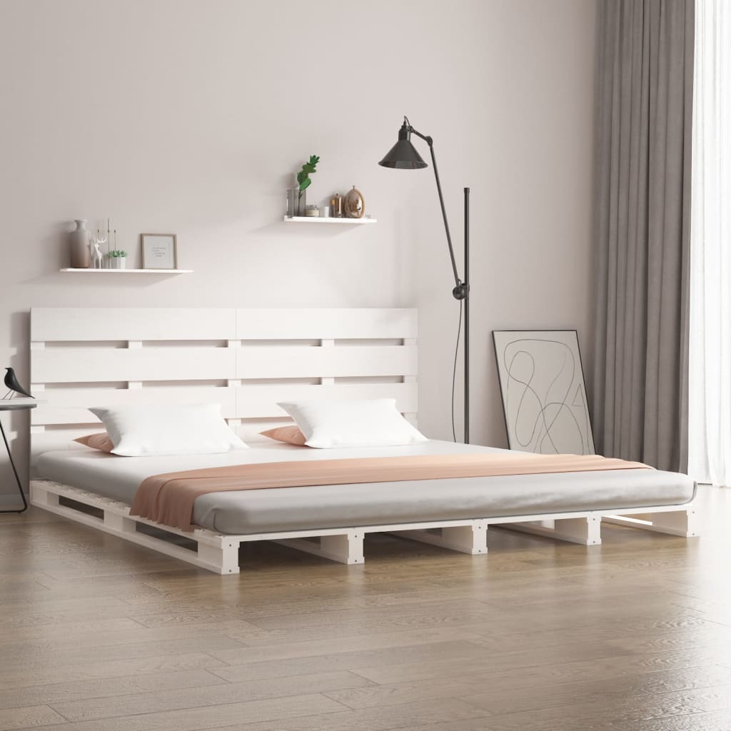 Bedframe zonder matras massief grenenhout wit 200x200 cm is nu te koop bij PeponiXL, paradijselijk wonen!