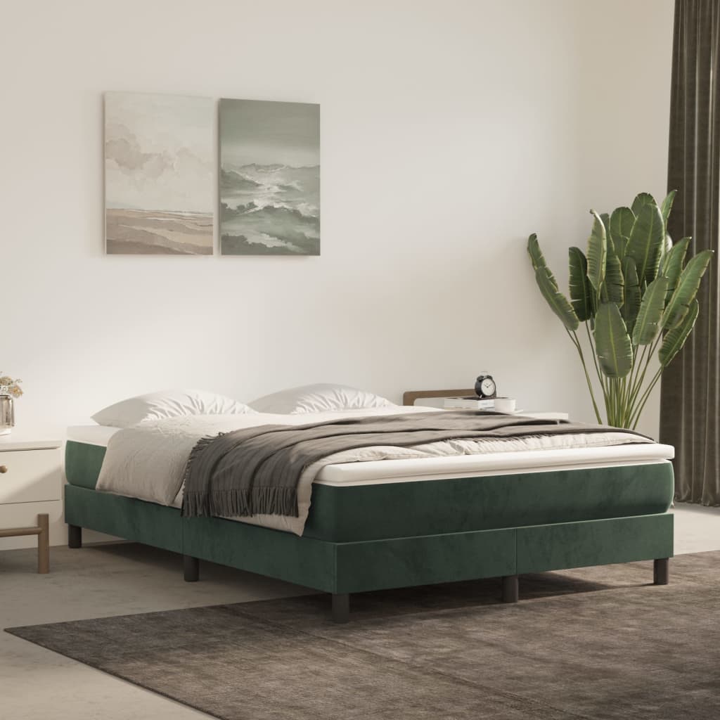 Pocketveringmatras medium 140x190x20 cm fluweel donkergroen is nu te koop bij PeponiXL, paradijselijk wonen!