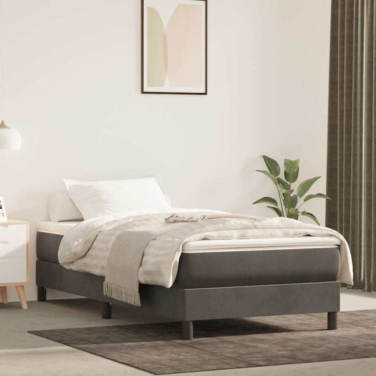 Pocketveringmatras medium twin 100x190x20 cm fluweel donkergrijs is nu te koop bij PeponiXL, paradijselijk wonen!