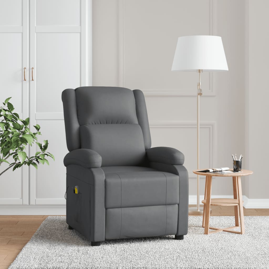 Massagestoel kunstleer antracietkleurig is nu te koop bij PeponiXL, paradijselijk wonen!