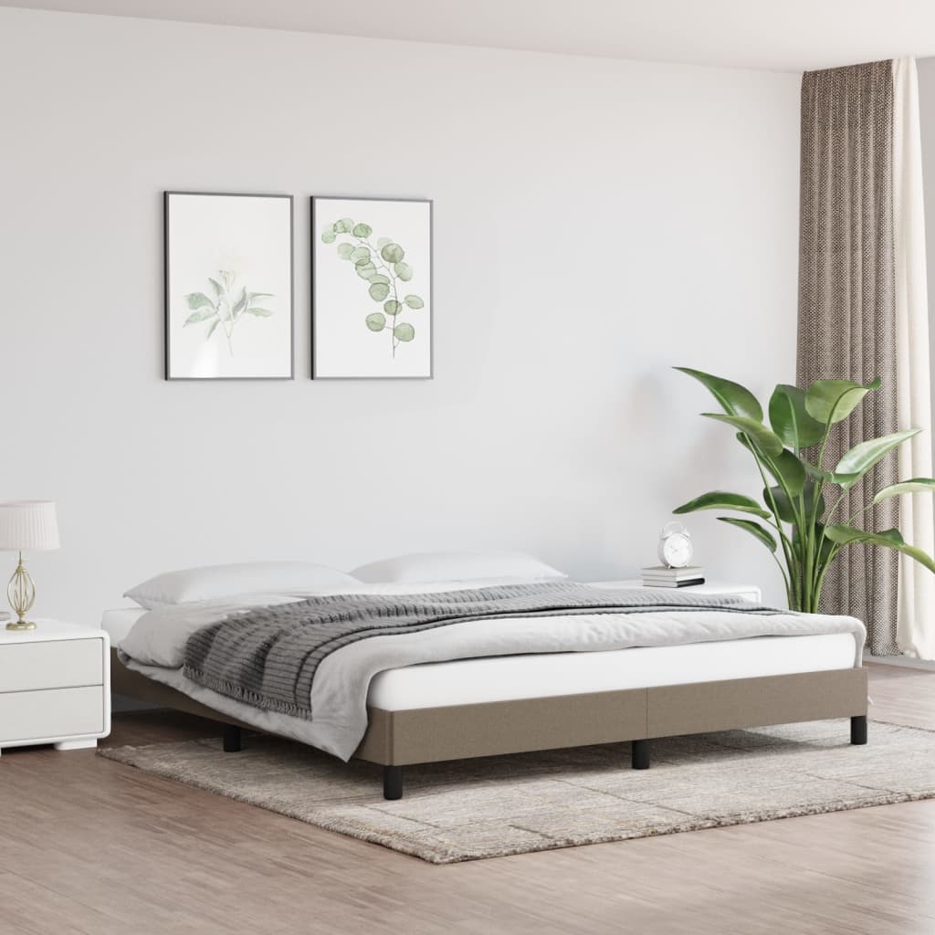 Bedframe zonder matras stof taupe 160x200 cm is nu te koop bij PeponiXL, paradijselijk wonen!