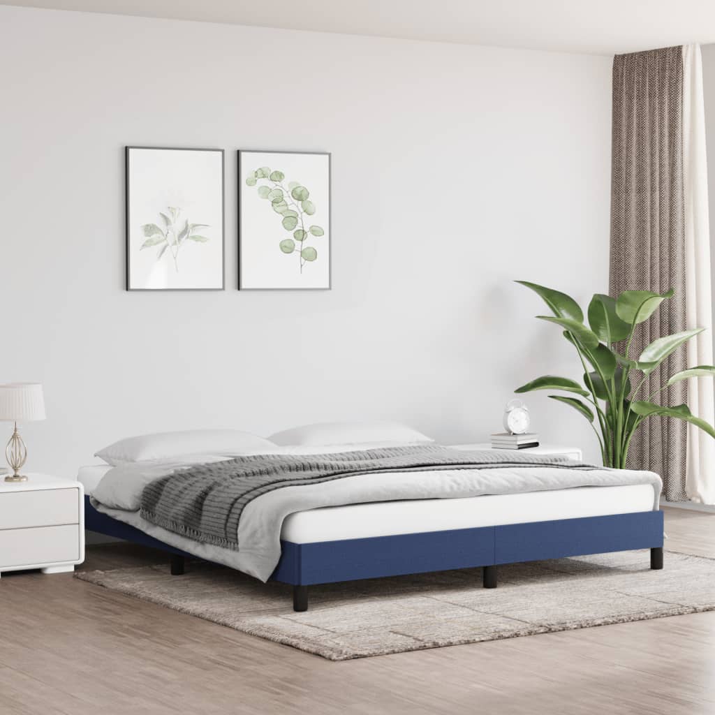 Bedframe zonder matras stof blauw 180x200 cm is nu te koop bij PeponiXL, paradijselijk wonen!