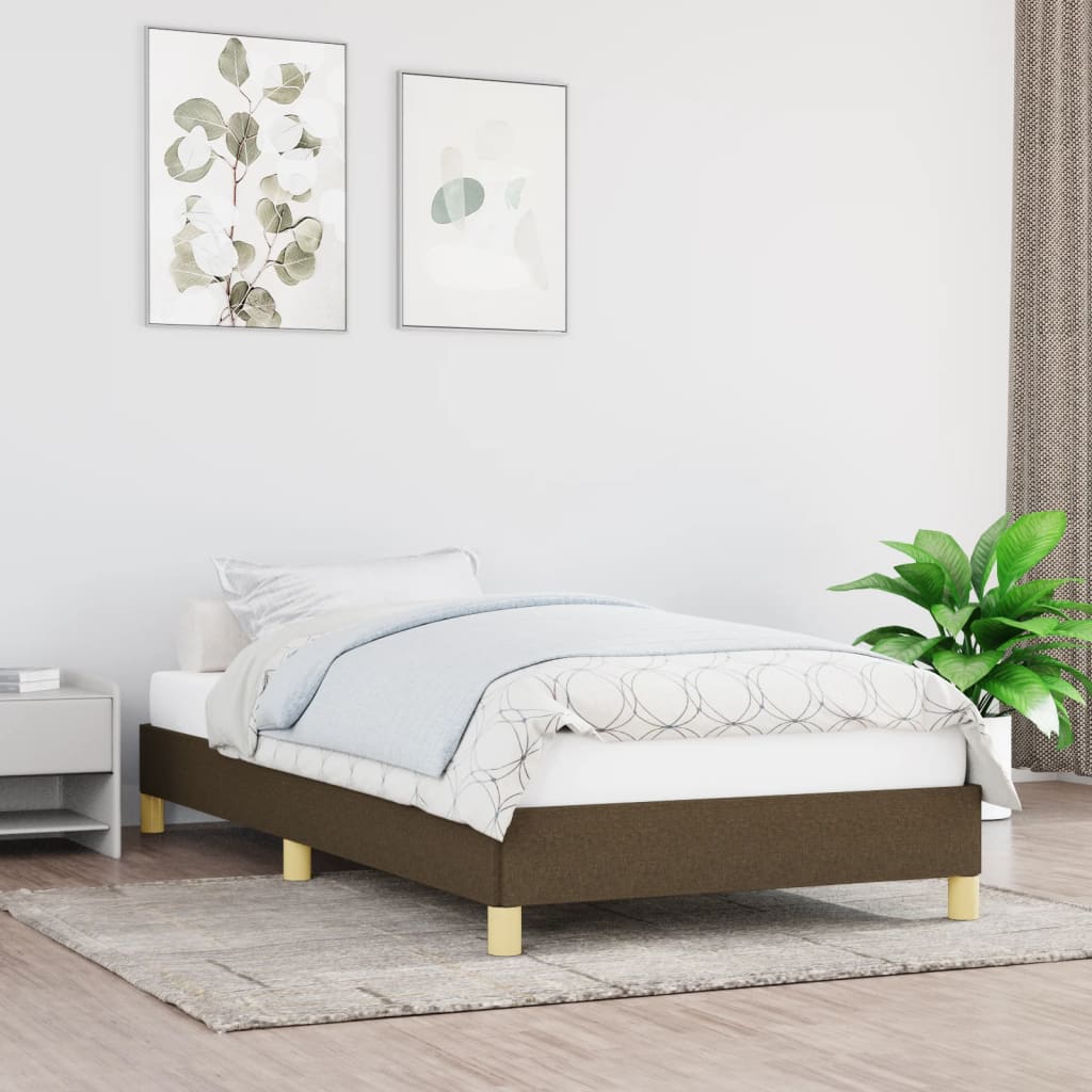 Bedframe zonder matras 90x190 cm stof donkerbruin is nu te koop bij PeponiXL, paradijselijk wonen!