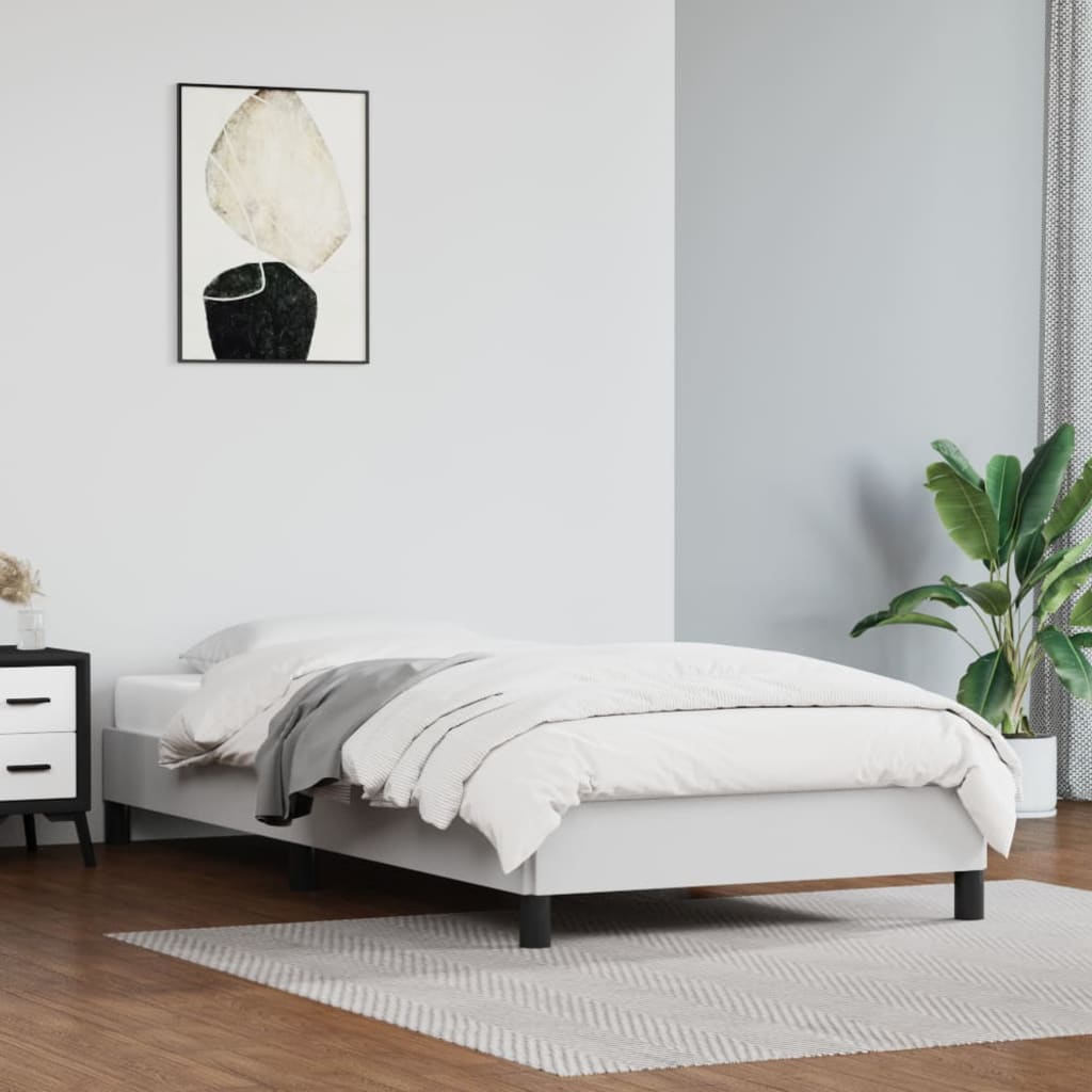 Bedframe kunstleer wit 90x190 cm is nu te koop bij PeponiXL, paradijselijk wonen!
