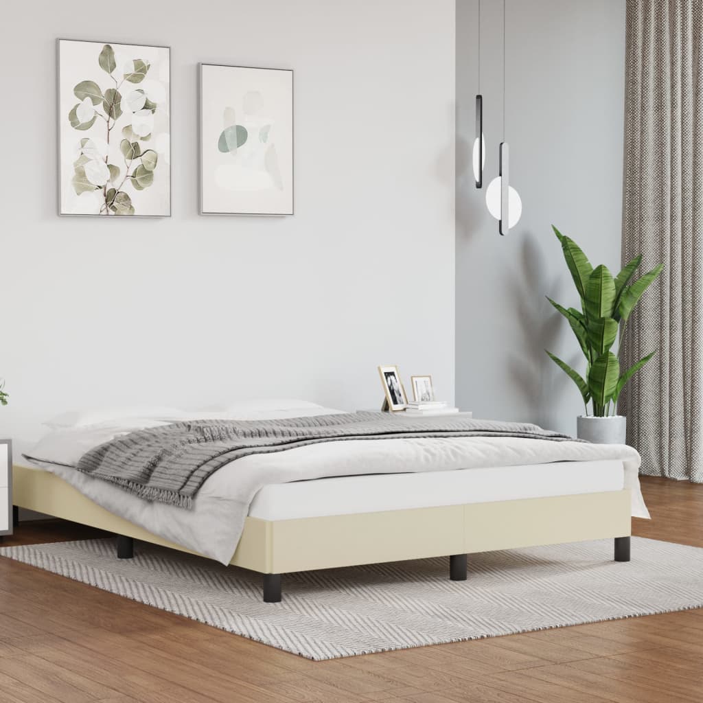 Bedframe kunstleer crèmekleurig 140x200 cm is nu te koop bij PeponiXL, paradijselijk wonen!