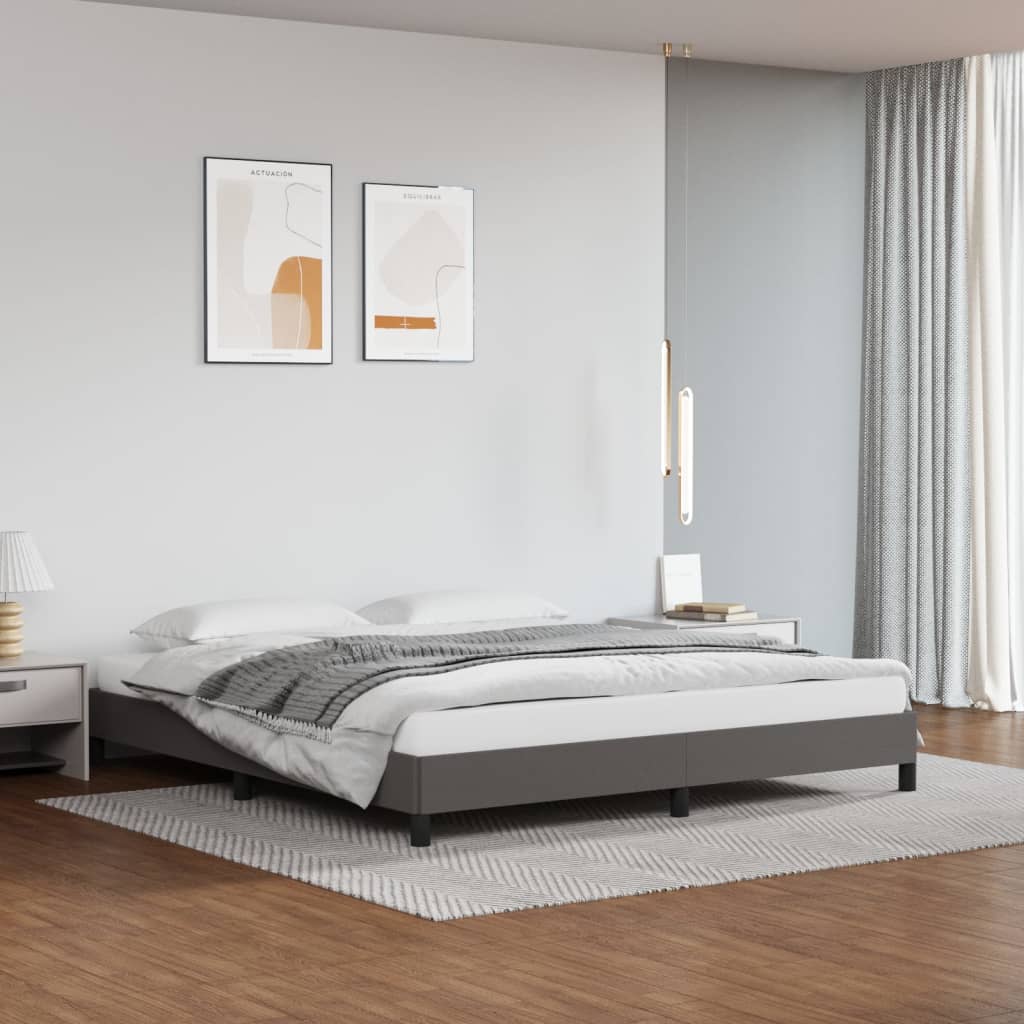 Bedframe kunstleer grijs 180x200 cm is nu te koop bij PeponiXL, paradijselijk wonen!