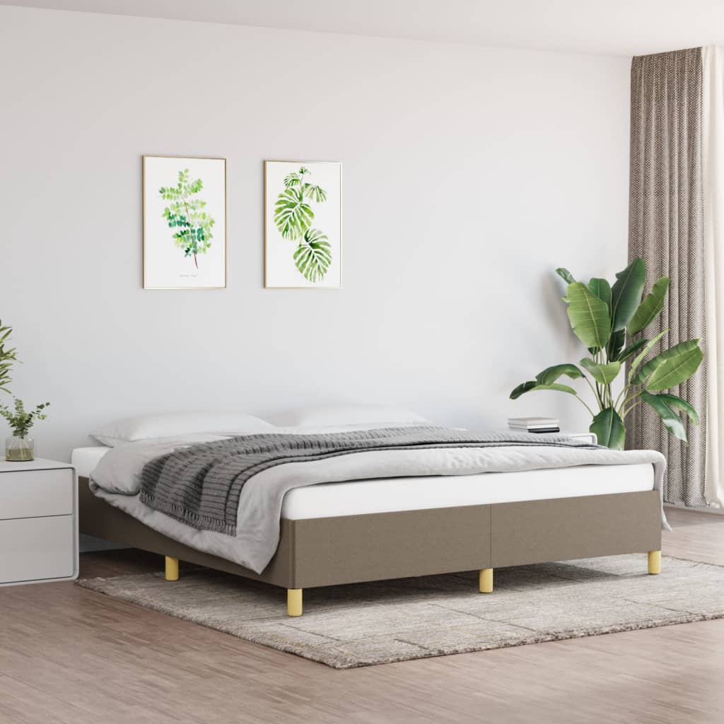 Bedframe zonder matras stof taupe 160x200 cm is nu te koop bij PeponiXL, paradijselijk wonen!