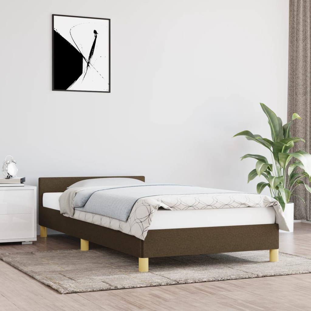 Bedframe zonder matras 90x200 cm stof donkerbruin is nu te koop bij PeponiXL, paradijselijk wonen!
