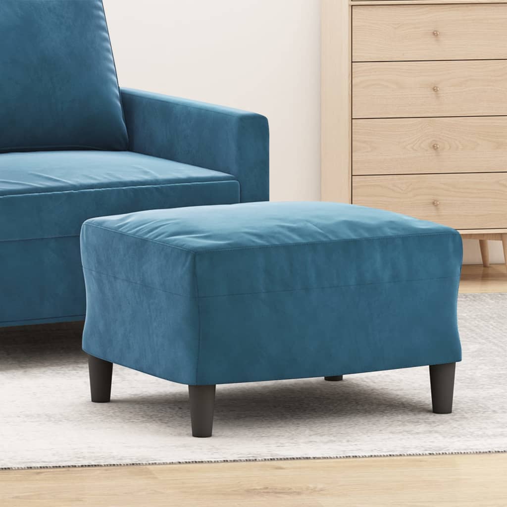 Voetenbank 60x50x41 cm fluweel blauw is nu te koop bij PeponiXL, paradijselijk wonen!