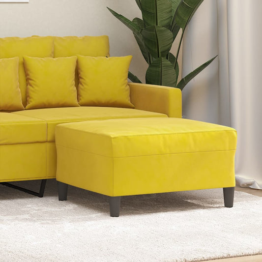 Voetenbank 70x55x41 cm fluweel geel is nu te koop bij PeponiXL, paradijselijk wonen!