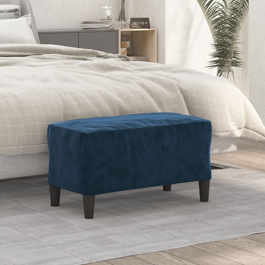 Bankje 70x35x41 cm fluweel blauw is nu te koop bij PeponiXL, paradijselijk wonen!