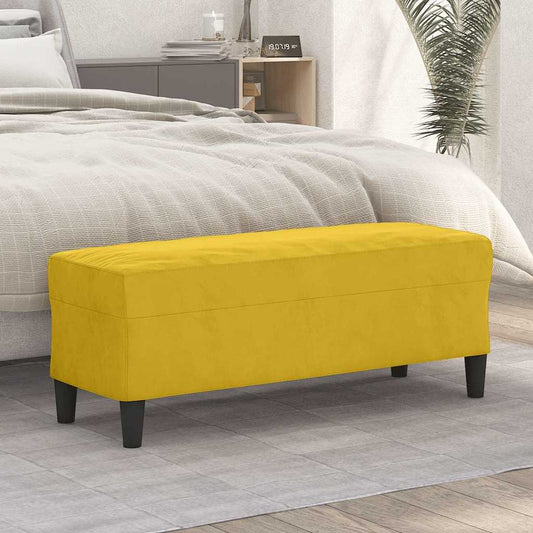 Bankje 100x35x41 cm fluweel geel is nu te koop bij PeponiXL, paradijselijk wonen!