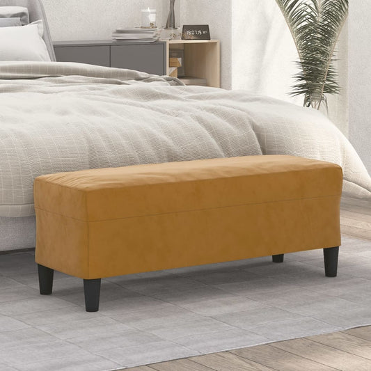 Bankje 100x35x41 cm fluweel bruin is nu te koop bij PeponiXL, paradijselijk wonen!