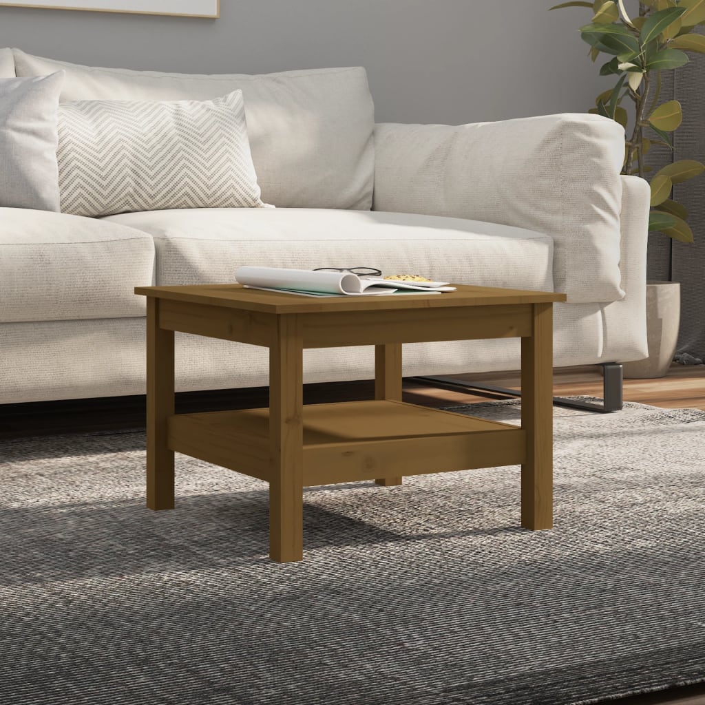 Salontafel 55x55x40 cm massief grenenhout honingbruin is nu te koop bij PeponiXL, paradijselijk wonen!