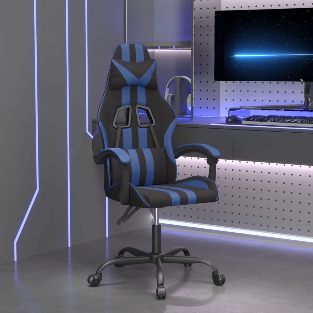 Gamestoel draaibaar kunstleer zwart en blauw is nu te koop bij PeponiXL, paradijselijk wonen!