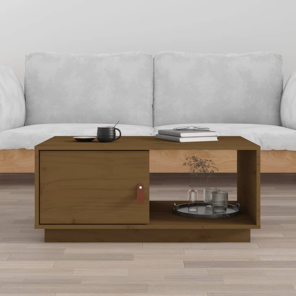 Salontafel 80x50x35,5 cm massief grenenhout honingbruin is nu te koop bij PeponiXL, paradijselijk wonen!