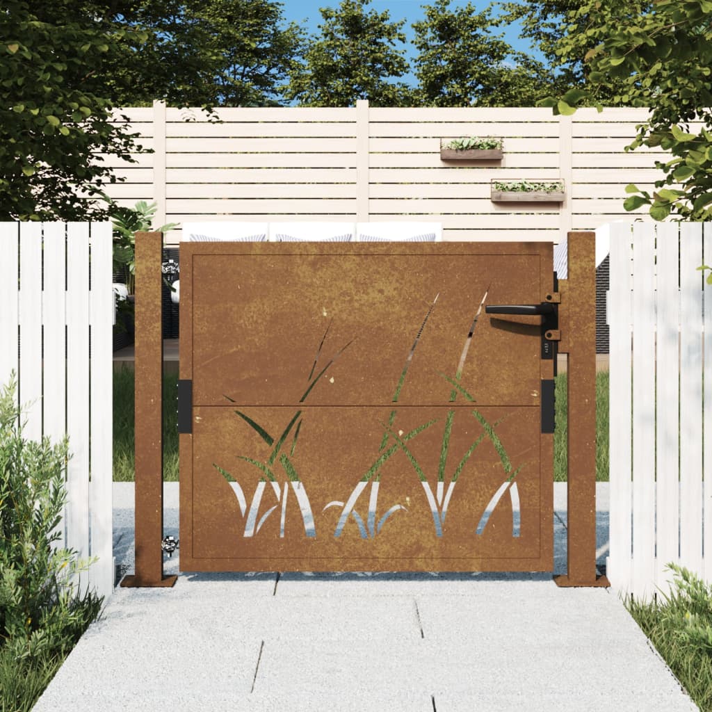 Poort grasontwerp 100x75 cm cortenstaal is nu te koop bij PeponiXL, paradijselijk wonen!