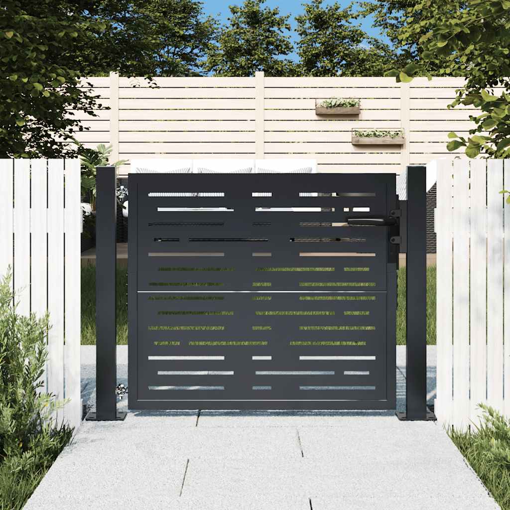 Poort 100x75 cm met vierkantontwerp staal antracietkleurig is nu te koop bij PeponiXL, paradijselijk wonen!