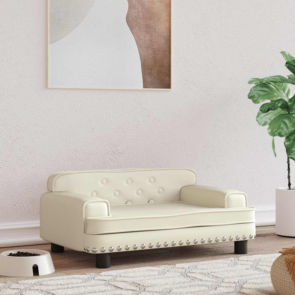 Hondenmand 70x45x30 cm kunstleer crèmekleurig is nu te koop bij PeponiXL, paradijselijk wonen!