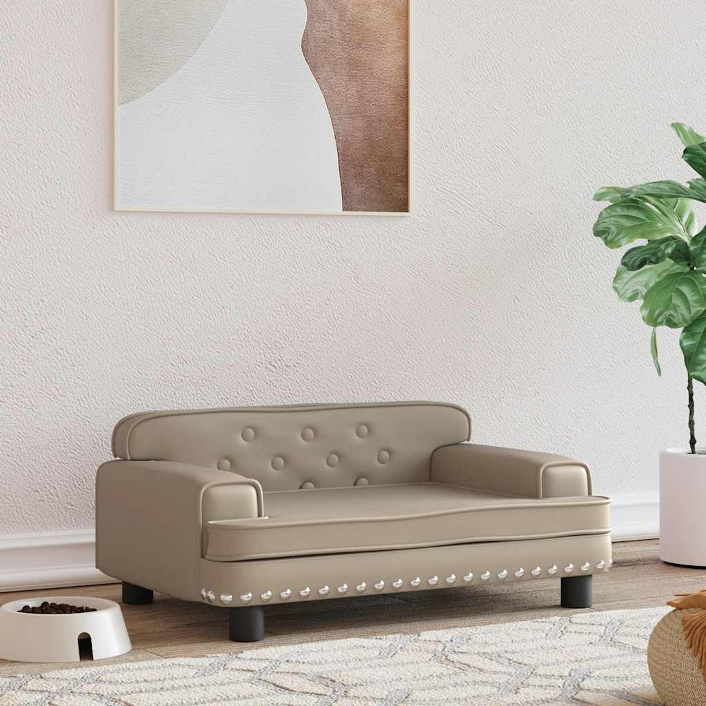 Hondenmand 70x45x30 cm kunstleer cappuccinokleurig is nu te koop bij PeponiXL, paradijselijk wonen!
