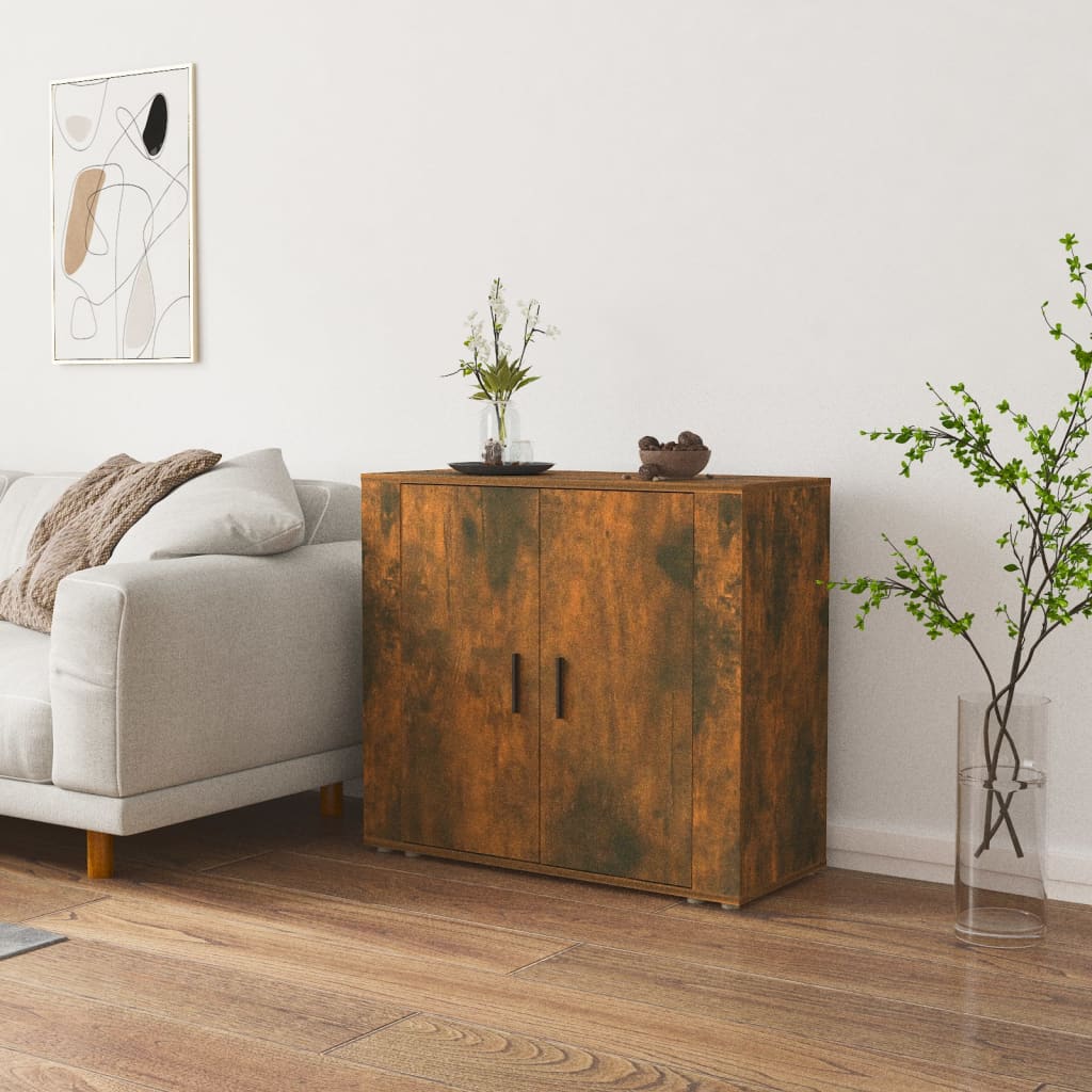Dressoir 80x33x70 cm bewerkt hout gerookt eikenkleurig is nu te koop bij PeponiXL, paradijselijk wonen!