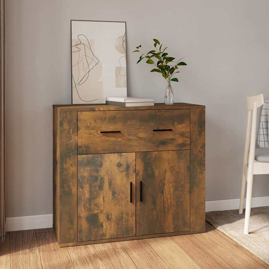 Dressoir 80x33x70 cm bewerkt hout gerookt eikenkleurig is nu te koop bij PeponiXL, paradijselijk wonen!