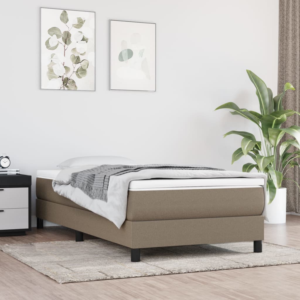 Boxspring bed 90x190 cm stof taupe is nu te koop bij PeponiXL, paradijselijk wonen!
