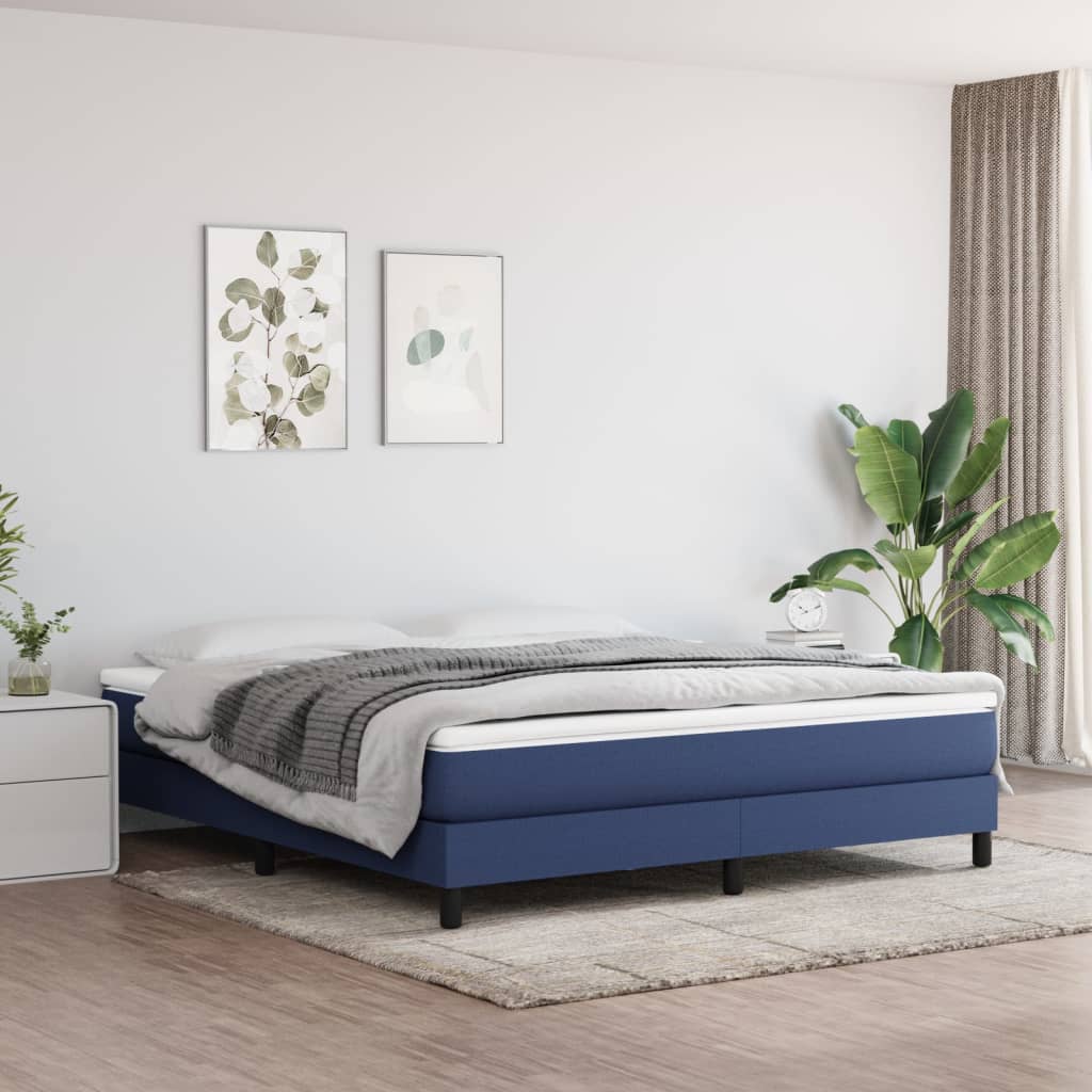 Boxspring bed stof blauw 180x200 cm is nu te koop bij PeponiXL, paradijselijk wonen!