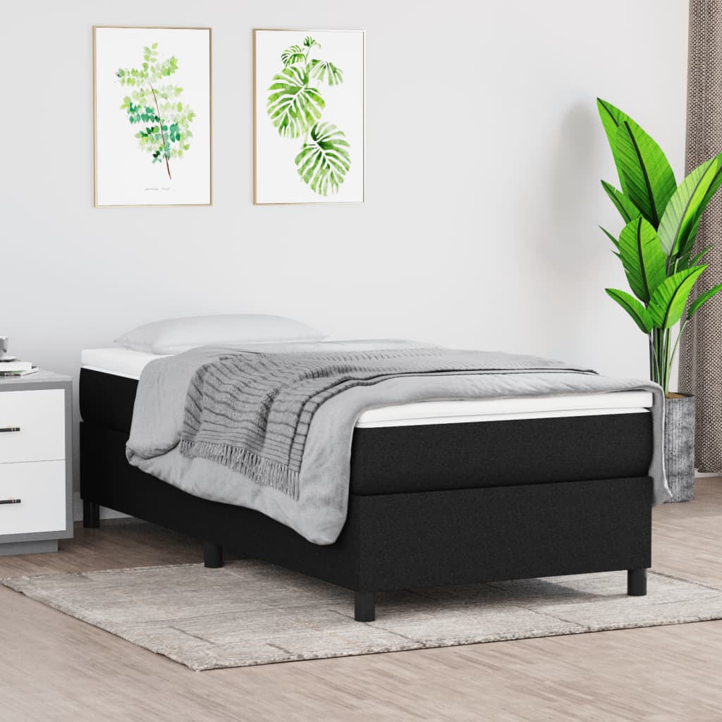 Boxspring bed 90x190 cm stof zwart is nu te koop bij PeponiXL, paradijselijk wonen!