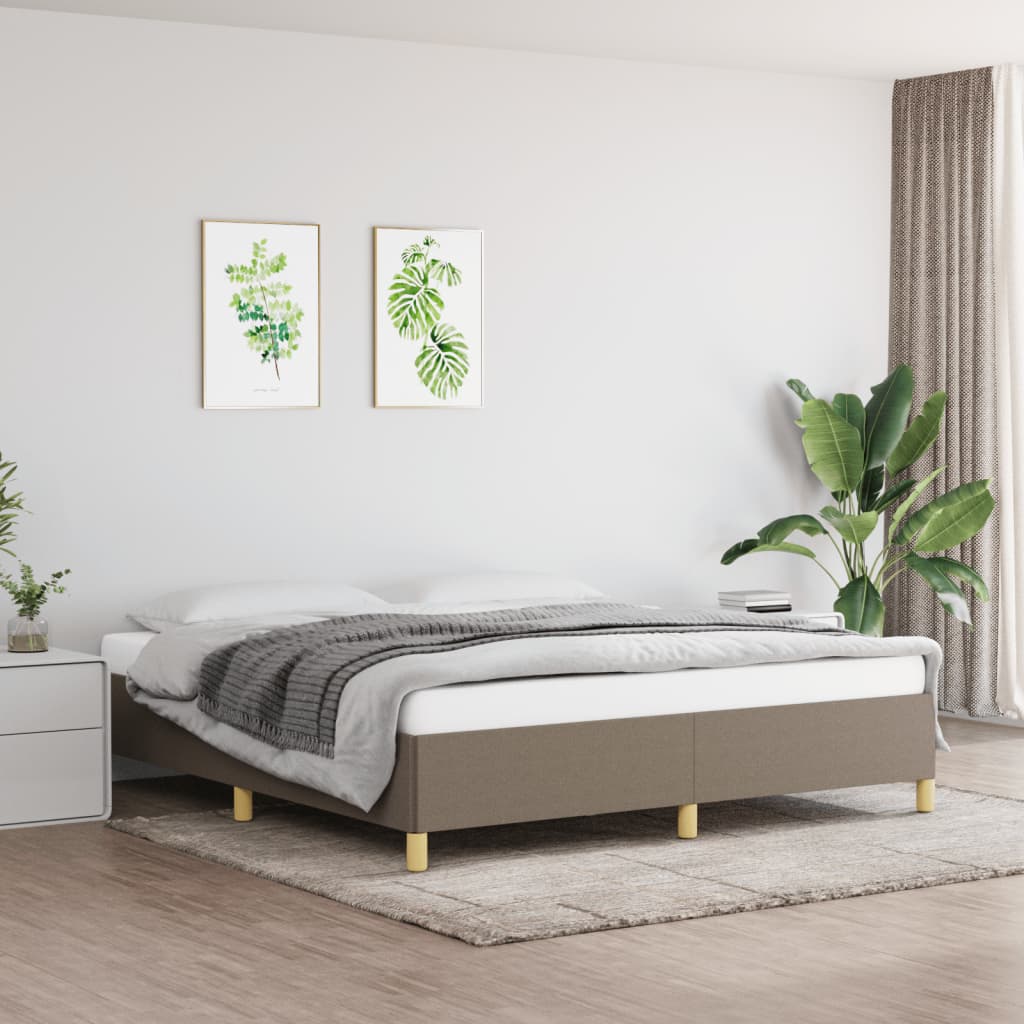 Boxspring bed stof taupe 180x200 cm is nu te koop bij PeponiXL, paradijselijk wonen!