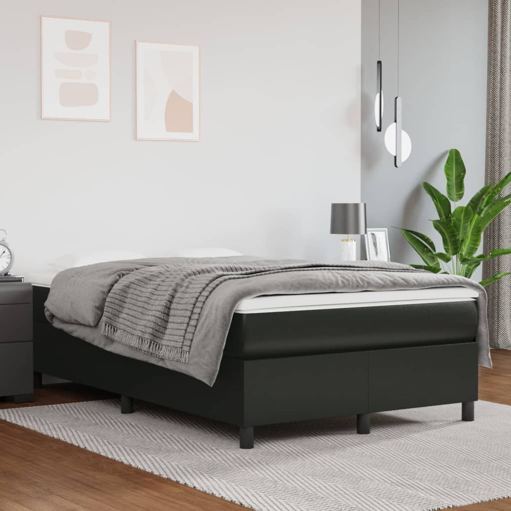 Boxspring bed kunstleer zwart 120x200 cm is nu te koop bij PeponiXL, paradijselijk wonen!