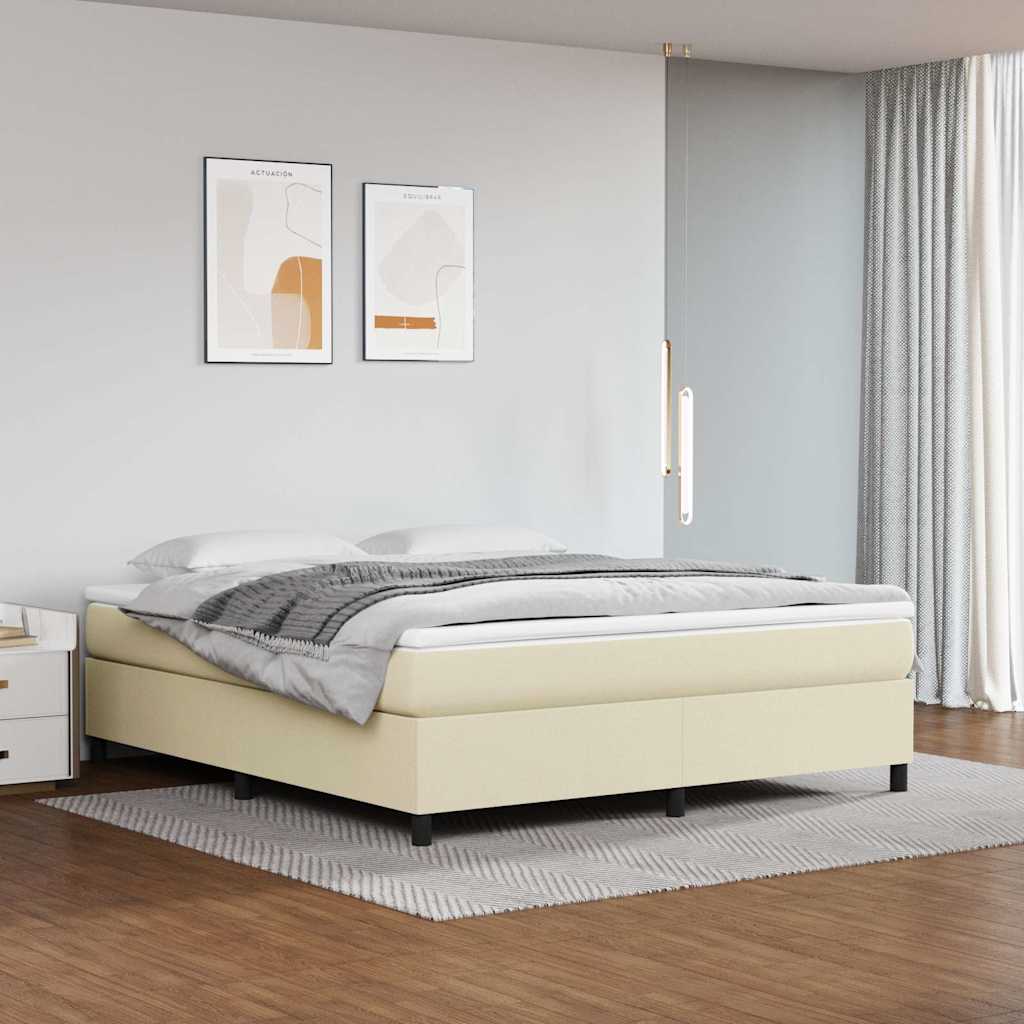 vidaXL Boxspring bed kunstleer crèmekleurig 160x200 cm