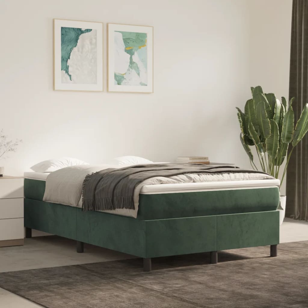 Boxspring bed 120x200 cm fluweel donkergroen is nu te koop bij PeponiXL, paradijselijk wonen!